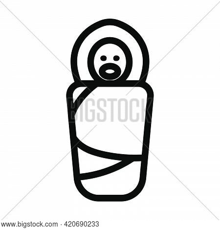 Wrapped Infand Icon. Editable Bold Outline Design. Vector Illustration.