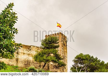 Sohail Castle In Fuengirola, Malaga Spain. Tourist Attraction. Holidays On Costa Del Sol.