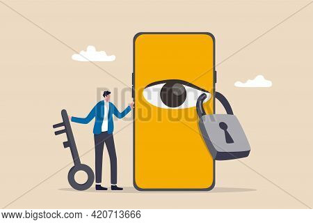 Data Privacy For Internet User, Protect Application To Track Or Follow User Behavior Concept, Man Ho
