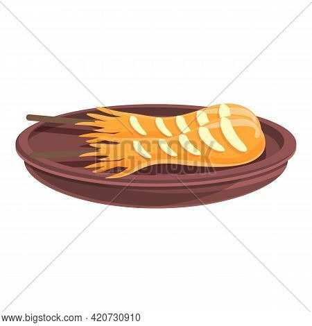 Korean Sticks Food Icon. Cartoon Of Korean Sticks Food Vector Icon For Web Design Isolated On White 