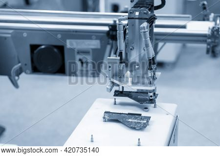 The Hi-technology  Material Handling In Electronics Production Line By Robotic System. The Automatic
