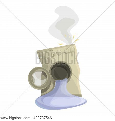Unrepair Washing Machine Icon. Cartoon Of Unrepair Washing Machine Vector Icon For Web Design Isolat