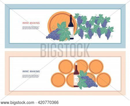 Wine Making Concept, Production Traditional Natural Alcohol Drink At Winery.