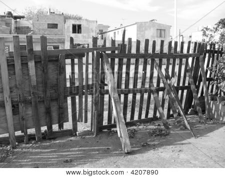Ağaçlık bahçe çit