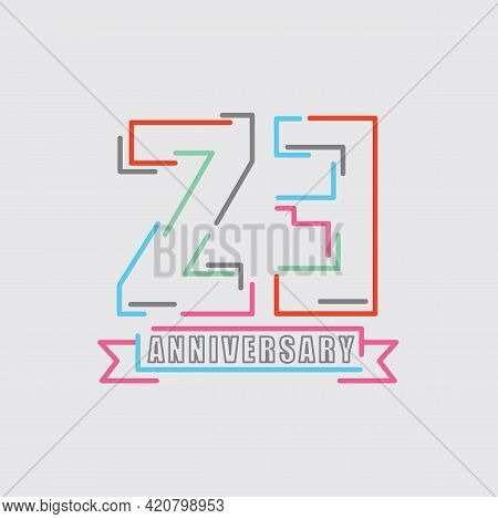 23th Years Anniversary Logo Birthday Celebration Abstract Design Vector Illustration. Eps 10