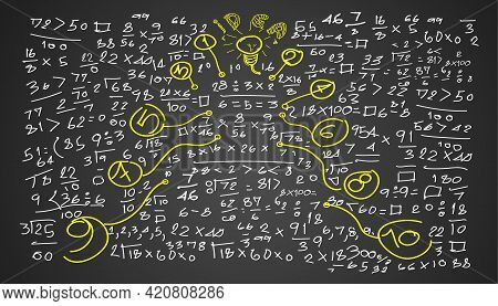 Background Illustration Sketch Plan. Write A Board Calculate . Illustration Education.creativity Ide