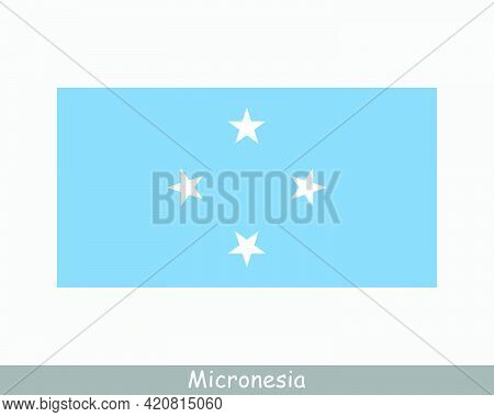 National Flag Of Micronesia. Micronesian Country Flag. Federated States Of Micronesia Detailed Banne