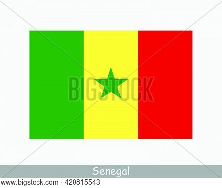 National Flag Of Senegal. Senegalese Country Flag. Republic Of Senegal Detailed Banner. Eps Vector I