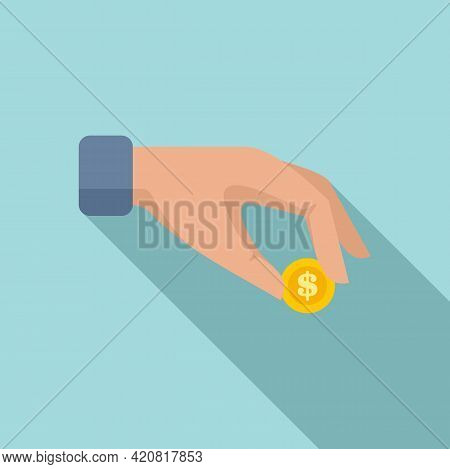 Take Coin Compensation Icon. Flat Illustration Of Take Coin Compensation Vector Icon For Web Design