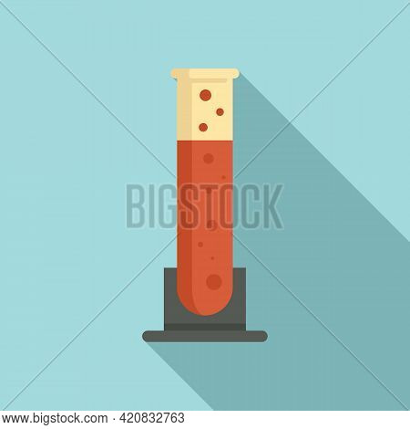 Molecular Cuisine Test Tube Icon. Flat Illustration Of Molecular Cuisine Test Tube Vector Icon For W