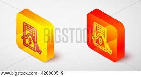 Isometric Line Mobile Stock Trading Concept Icon Isolated On Grey Background. Online Trading, Stock 