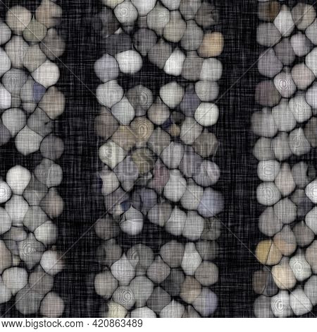 Rustic Blotched Charcoal Grey French Linen Woven Texture Background. Blobby Neutral Old Vintage Clot