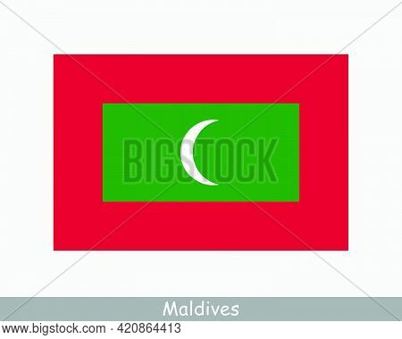National Flag Of Maldives. Maldivian Country Flag. Republic Of Maldives Detailed Banner. Eps Vector 