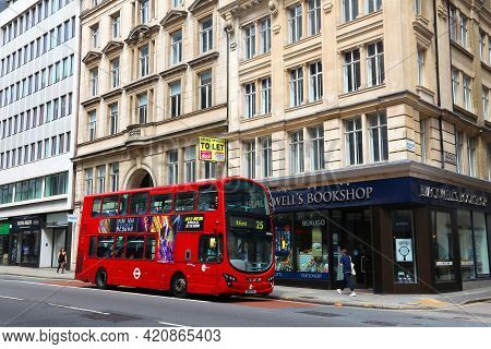 London, Uk - July 6, 2016: People Ride A Doubledecker Bus In Holborn, London, Uk. London Is The Most