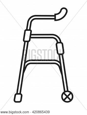 Walker, Disability Icon. Orthopaedic Rehabilitation Osteoporosis Vector.