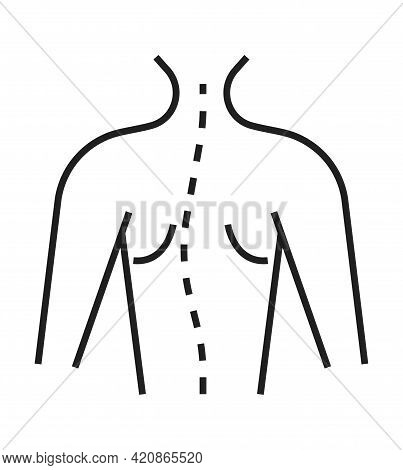 Scoliosis Icon. Orthopaedic Rehabilitation Icon Vector. Physical Therapy Line