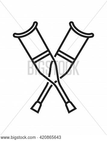 Crunches Icon Vector. Physical Therapy Line Collection. Prosthetics Symbol