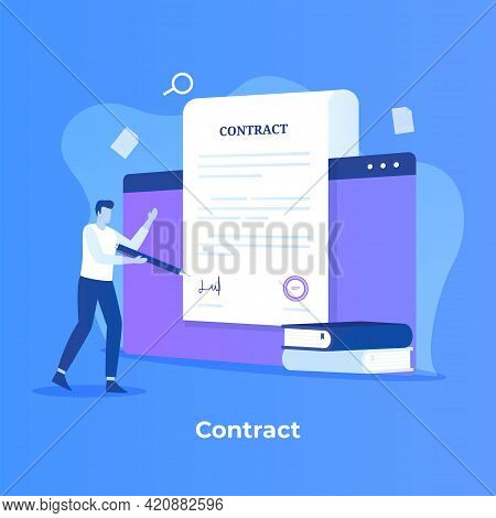 Contract Illustration Concept Design. Illustration For Websites, Landing Pages, Mobile Applications,