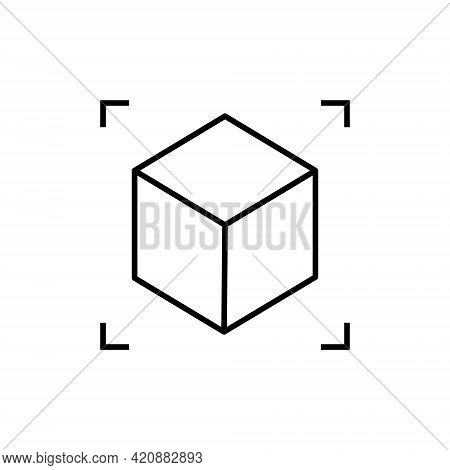 Ar Reality Symbol Vector Icon. Virtual Augmented Reality Cube Screen 3d Logo