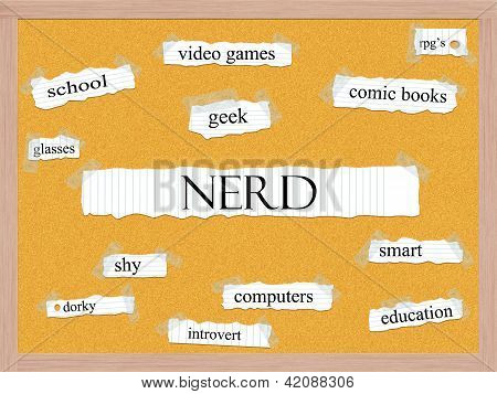 Nerd Corkboard Word Concept