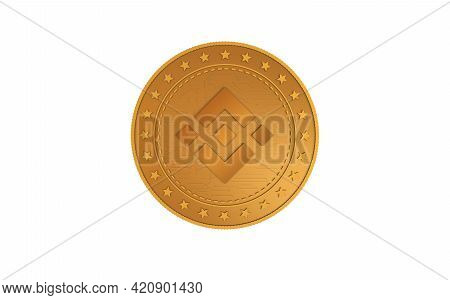 Binance, Bnb Cryptocurrency Symbol Golden Coin Illustration
