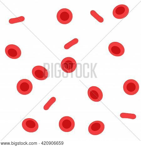 Specimen With Anemia Disease Concept. Human Blood Cells Structure Under Microscope. Microbiology Tes