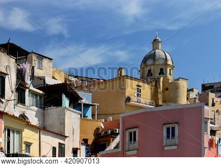 Typical Architecture Of The Beautiful Italian Island Of Procida.