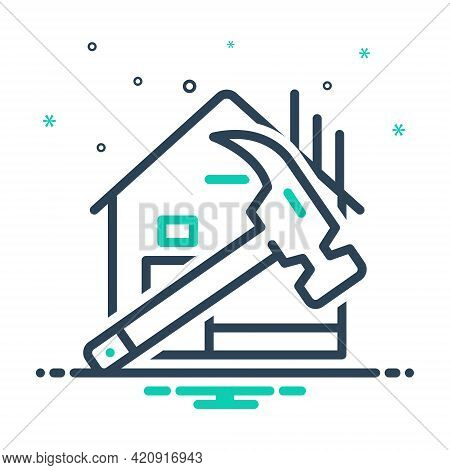 Mix Icon For Build Construction House Making Harmer
