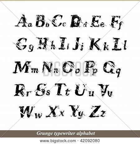 Italian Alphabet - Grunge Typewritter lettere