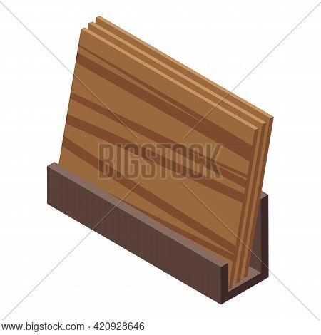 Plywood Production Icon. Isometric Of Plywood Production Vector Icon For Web Design Isolated On Whit