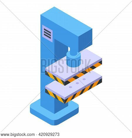 Form Press Machine Icon. Isometric Of Form Press Machine Vector Icon For Web Design Isolated On Whit