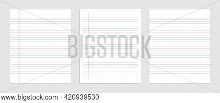 Four Line English Paper Sheet Of Notebook