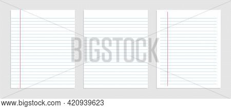 Blank Sheet Of Lined Notebook Paper Set