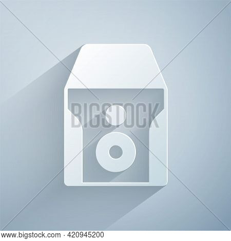 Paper Cut Uninterruptible Power Supply Ups Icon Isolated On Grey Background. Paper Art Style. Vector
