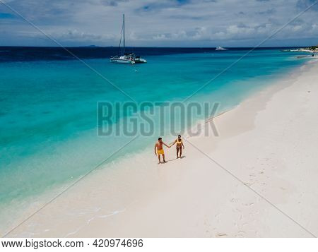 Small Curacao Island Famous For Day Trips And Snorkeling Tours On White Beaches Blue Clear Ocean, Cu