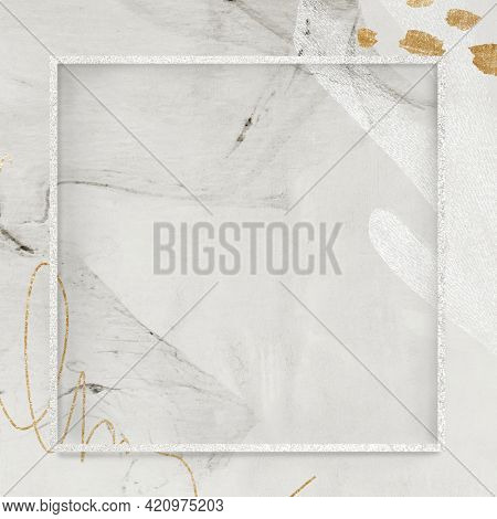 Square frame on Neo Memphis social background mockup 