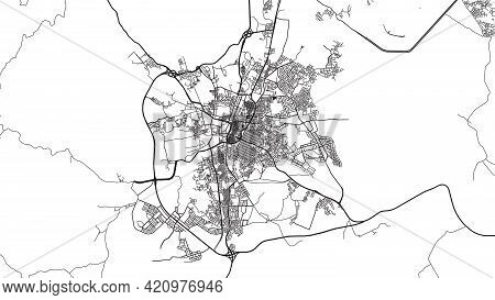 Urban Vector City Map Of Taif, Saudi Arabia, Middle East