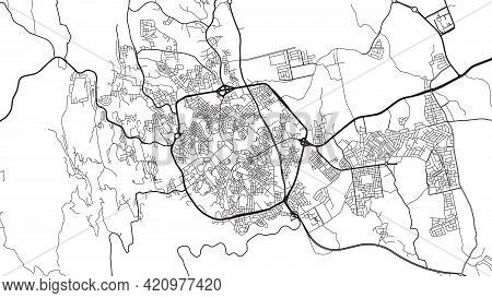 Urban Vector City Map Of Abha, Saudi Arabia, Middle East
