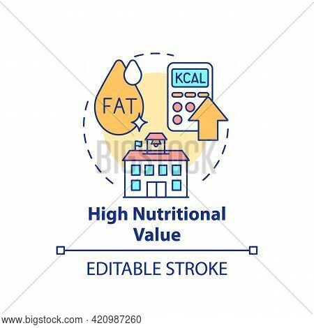 High Nutritional Value Concept Icon. School Healthy Eating Plan. Special Meal Planning Full Of Nutri