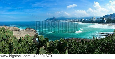Famous Arpoador And Ipanema Beach In Rio De Janeiro Brazil.
