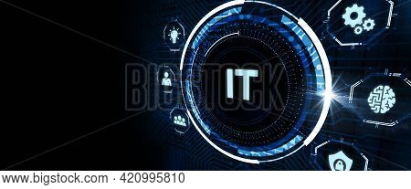 It Consultant Presenting Tag Cloud About Information Technology 3d Illustration