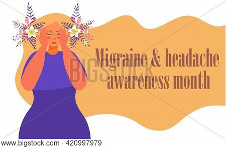 Migraine And Headache Awareness Month Concept Vector. Medical, Health Event