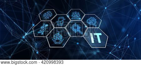 It Consultant Presenting Tag Cloud About Information Technology 3d Illustration