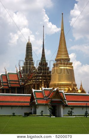 Wat Phra Kaeo Golden Grand Palace In Bangkok Thailand