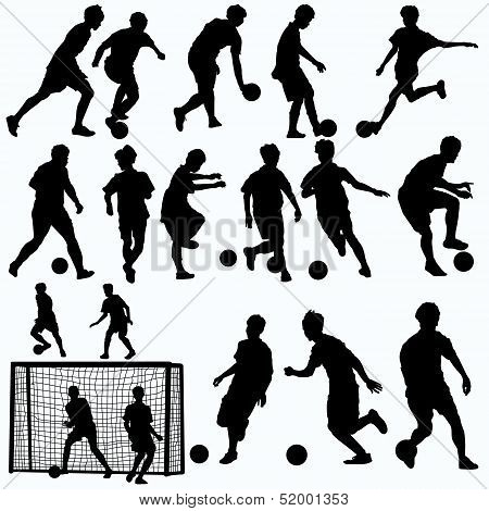 Futsal Players Silhouettes Vector.eps