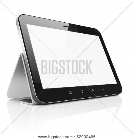 Computer di nero astratta tablet (tablet pc) con stand b bianco