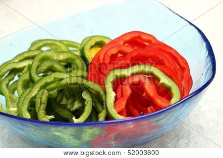Fresh Green And Red Bell Pepper