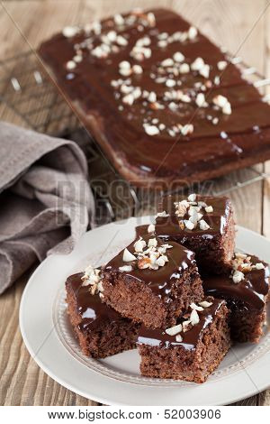 Gingerbread Cake With Chocolate And Hazelnuts