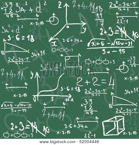 Seamless Math Elements On School Board.