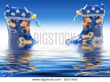 Regn støvler refleksion